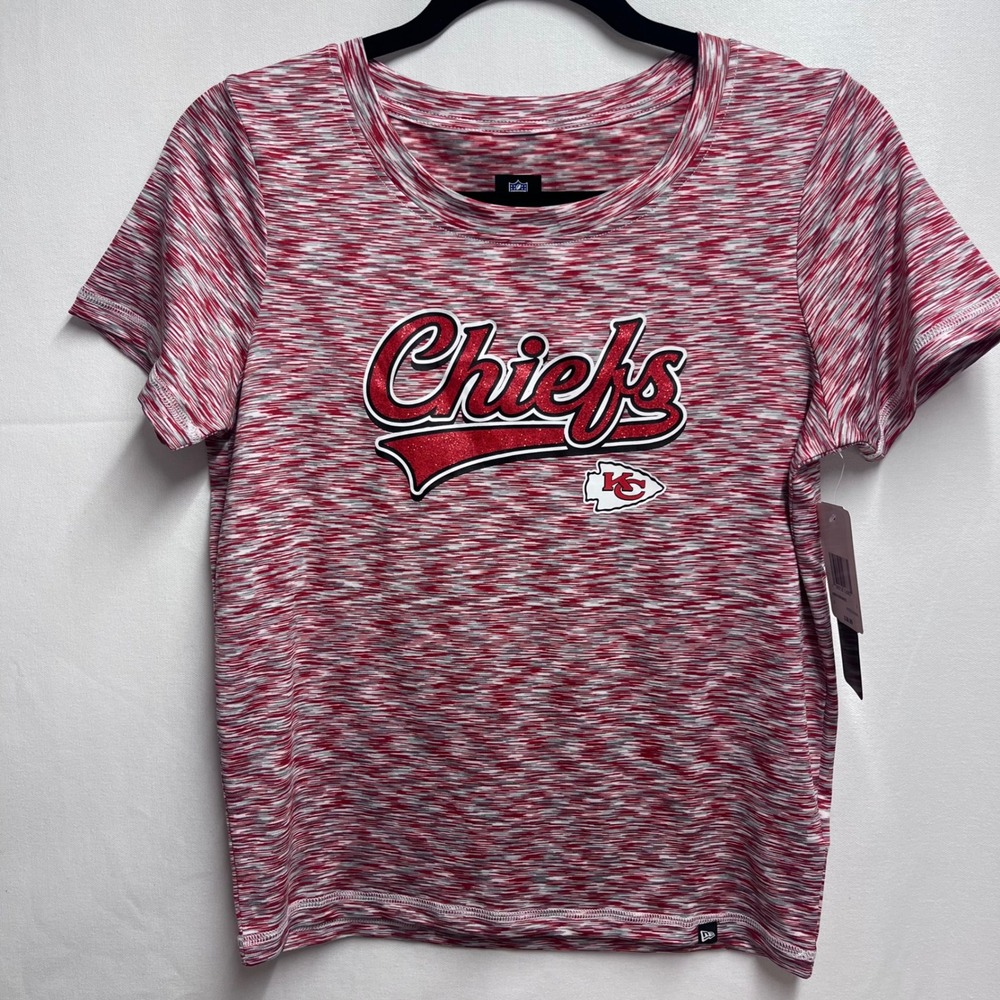 Kansas City Chiefs NFL New Era Womens Red Space Dye T Shirt‎ Size S
